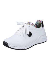 Rieker Damen Sneaker, Gr. 37, weiß, Lederimitat, sportlich, Schuhe, mit MemoSoft-Innensohle, Freizeitschuh, Halbschuh, Schnürschuh