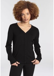 Flashlights Damen Strickjacke, schwarz, Basic, Gr. 32, clean, unifarben, Feinstrick, Obermaterial: 50% Baumwolle, 50% Polyacryl, Strickjacken,