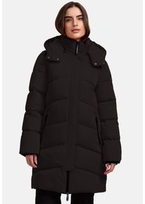 Manisa Damen Steppmantel, schwarz, casual, Gr. 50, unifarben, Obermaterial: 100% Polyester. Futter: 100% Polyester. Wattierung: 100% Polyester,