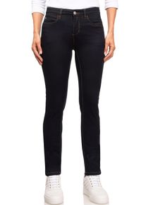 WONDERJEANS Damen Slim-fit-Jeans, blau, casual, Gr. 38, Abriebeffekte, Denim/Jeans, Obermaterial: 65% Baumwolle, 29% Polyester, 6% Elasthan, Jeans,