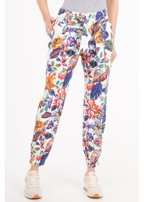 Recover Pants Damen Stoffhose "SUNNY", bunt, Gr. 34, mehrfarbig, 97% Baumwolle;3% Elasthan, Hosen, in sommerlichem Druck