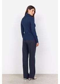 soyaconcept Damen Rollkragenpullover "SC-DOLLIE 305", blau, casual, Gr. XXL, meliert, Feinstrick, Obermaterial: 75% Viskose, 25% Nylon, Pullover