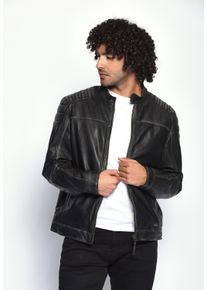 Mustang Herren Lederjacke "Whyte", schwarz, Gr. XL, Obermaterial: 100% Lamm, Leder / Innenfutter: 100% Baumwolle / Ärmelfutter: 100% Polyester, Jacken
