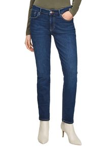 s.Oliver Damen Slim-fit-Jeans "Betsy", blau, casual, Gr. 42, unifarben, Denim/Jeans, Obermaterial: 99% Baumwolle, 1% Elasthan, Jeans, mit Stretch