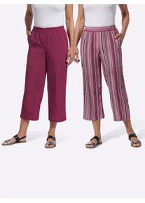 Classic Basics Damen Culotte, pink, Gr. 52, gemustert, ethno, 100% Polyester, Hosen