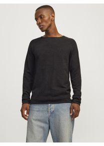 Jack & Jones JACK & JONES Herren Rundhalspullover "JJEHILL KNIT CREW NECK NOOS", grau, modisch, Gr. M, meliert, Strick, Obermaterial: 100% Baumwolle, Pullover,