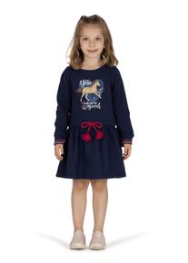 SALT & PEPPER SALT AND PEPPER Mädchen Jerseykleid "Star Stable", blau, casual, Gr. 104, 95% Baumwolle, 5% Elasthan, Kleider, mit aufwändigem Pferdemotiv