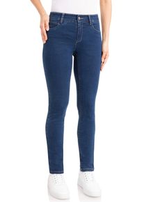 WONDERJEANS Damen Slim-fit-Jeans, blau, casual, Gr. 36, Abriebeffekte, Denim/Jeans, Obermaterial: 65% Baumwolle, 30% Polyester, 5% Elasthan, Jeans,