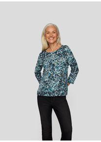 Rabe Damen 3/4-Arm-Shirt, grau, casual, Gr. 44, mehrfarbig, bedruckt, Web, Obermaterial: 92% Viskose, 8% Elasthan, Shirts, mit grafischem Muster