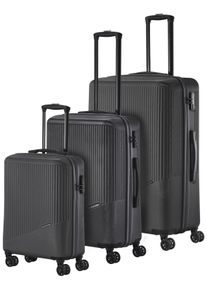Travelite Trolleyset "BALI 4w L/M/S", grau, ABS, unifarben, Koffer-Sets, Kofferset Reisegepäck Reisekoffer Hartschallenkoffer TSA Schloss