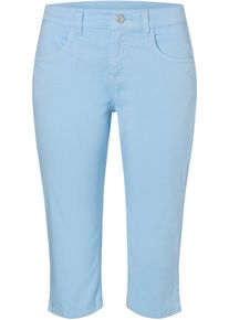 MAC Damen Caprihose "Capri-Summer-Clean", blau, feminin, Gr. 36, Web, Obermaterial: 97% Baumwolle, 3% Elasthan, Hosen, Kniebedeckend mit kleinem