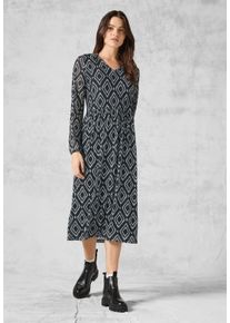 Cecil Damen Midikleid, grau, casual, Gr. L, bedruckt, Stoff, 95% Polyester, 5% Elasthan, Kleider, soft und trageangenehm