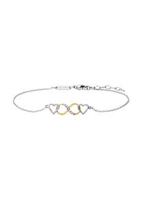 JULIE JULSEN Damen Armband "925 Silber rhodiniert teils vergoldet Infinity Herz", 19cm, Silber 925 (Sterlingsilber), bunt, Silber 925