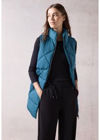 Cecil Damen Steppweste, blau, casual, Gr. XS, unifarben, Steppware, Obermaterial: 80% Polyester, 20% Polyamid, Westen, mit Stehkragen