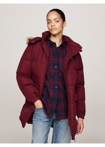 Tommy Jeans Damen Steppjacke "TJW MIDI ALASKA FAUX FUR", rot, casual, Gr. M, unifarben, Web, Obermaterial: 100% Polyester. Futter: 100% Polyester,