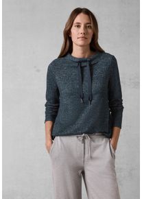 Cecil Damen Langarmshirt, blau, casual, Gr. L, unifarben, Stoff, 67% Viskose, 28% Polyester, 5% Elasthan, Shirts, mit Kragen