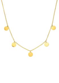 PURELEI Damen Kette mit Anhänger "Schmuck Geschenk Kalea, Plättchen, Kreis, rund, Necklace-Kalea", Edelstahl, L: 45cm, gold, Edelstahl, Halsketten