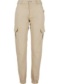 Urban Classics Damen Cargohose "Urban Classics Damen Ladies High Waist Cargo Pants", grau, Gr. 29, unifarben, 98% Baumwolle, 2% Elasthan, Hosen