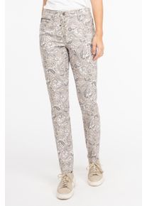 Recover Pants Damen Stoffhose "Hose", beige, Gr. 52, Paisley, 65% Baumwolle;30% Polyester;5% Elasthan, Hosen, mit Paisleydruck