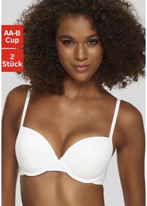 Petite Fleur Damen Push-up-BH, Gr. 75, schwarz, Jersey, Obermaterial: 70% Baumwolle, 25% Polyester, 5% Elasthan, Basic, BHs, mit Bügel, mit
