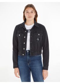 Damen Jeansjacke "CROPPED 90S JACKET", schwarz, Gr. XS, Calvin Klein Jeans, unifarben, Denim/Jeans, Obermaterial: 100% Baumwolle, Jacken, mit