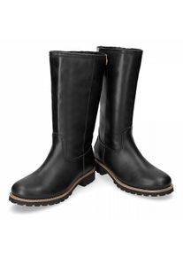Panama Jack Damen Winterstiefel "Bambina Igloo", Gr. 39, schwarz, Nappaleder, unifarben, klassisch, Schuhe, Langschaftstiefel, Profilsohle, mit