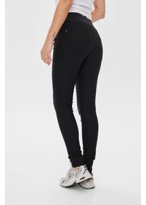 Freequent Damen Jeggings "FQSHANTAL", schwarz, casual, Gr. XXL, unifarben, Web, Obermaterial: 76% Viskose, 21% Polyamid, 3% Elasthan, Hosen, mit