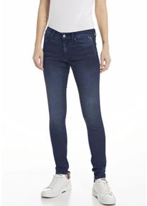 Replay Damen 5-Pocket-Jeans "NEW LUZ Skinny Fit", blau, casual, Gr. 27, Denim/Jeans, Obermaterial: 90% Baumwolle, 8% Polyester, 2% Elasthan, Jeans,