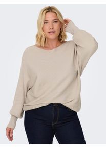 Only CARMAKOMA Damen Strickpullover "CARNEW ADALINE LIFE L/S PULLOVER KNT", grau, casual, Gr. XL, unifarben, Strick, Obermaterial: 80% Viskose, 20%
