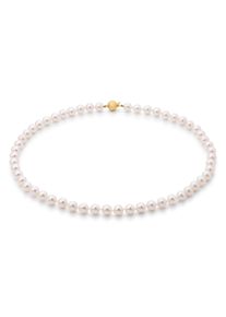 Firetti Damen Perlenkette "Schmuck Geschenk Gold 585 Halsschmuck Halskette Perle", 7, Gelbgold 585-Seide-Perlen, L: 45cm, gold, Gelbgold 585, Seide,