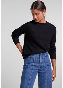 Pieces Damen Strickpullover "PCJULIANA LS O-NECK KNIT NOOS BC", schwarz, casual, Gr. S, unifarben, Strick, Obermaterial: 82% Polyester, 15%