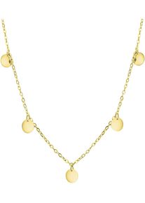 Firetti Damen Kette mit Anhänger "Schmuck Geschenk Silber 925 Halsschmuck Halskette Plättchen", Silber 925 (Sterlingsilber), L: 45cm B: 1,2mm, gold,