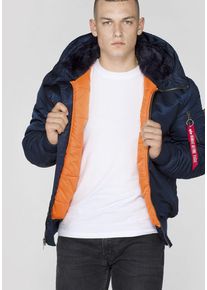 Herren Bomberjacke "MA-1 HOODED", blau, modisch, Gr. XXXL, Alpha Industries, unifarben, Web, Obermaterial: 100% Nylon. Futter: 100% Nylon.
