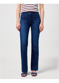 Wrangler Damen Bootcut-Jeans "Flare", blau, casual, Gr. 26, unifarben, Denim/Jeans, Obermaterial: 91% Baumwolle, 5% Polyester, 4% Elasthan, Jeans, im