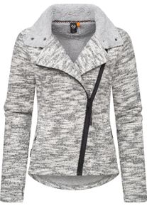 Ragwear Damen Strickfleecejacke "Saskie Melange", grau, modisch, Gr. L, Obermaterial: 56% Polyester, 44% Baumwolle, Innenfutter: 100% Polyester,