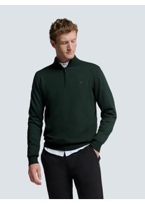 NO EXCESS Herren Rundhalspullover "NO EXCESS Pullover mit halbem Reißverschluss", grün, Gr. XXL, 34% Viscose, 34% Baumwolle, 32% Polyester, Pullover
