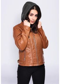 Mustang Damen Lederjacke "31020256", braun, Gr. XL, Obermaterial: 100% Lammleder / Innenfutter: 55% Baumwolle, 45% Polyester / Ärmelfutter: 100%