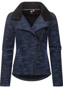 Ragwear Damen Strickfleecejacke "Saskie Melange", blau, modisch, Gr. XL, Obermaterial: 56% Polyester, 44% Baumwolle, Innenfutter: 100% Polyester,