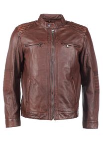 JCC Herren Bikerjacke "Alurave", braun, Gr. 52, Oberstoff: 100% Lammleder / Futter: 100% Polyester, Jacken