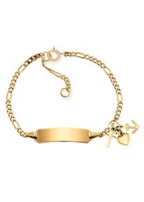 Herzengel ID Armband "Glaube, Liebe & Hoffnung, HEB-ID-FLH-G9K", Gelbgold 375, gold, Gelbgold 375, Armbänder