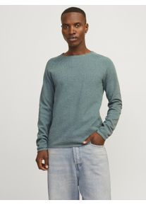 Jack & Jones JACK & JONES Herren Rundhalspullover "JJEHILL KNIT CREW NECK NOOS", blau, modisch, Gr. XS, meliert, Strick, Obermaterial: 100% Baumwolle, Pullover,