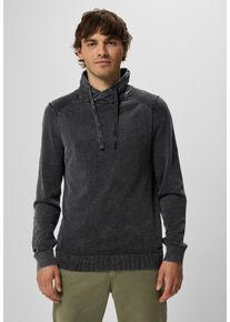 Street One MEN Herren Stehkragenpullover, schwarz, casual, Gr. XXL, unifarben, Web, 100% Baumwolle, Pullover, aus reiner Baumwolle