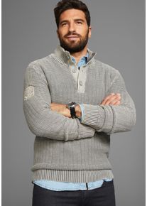 MAN'S WORLD MAN'S WORLD Herren Troyer "Bis Größe 5 XL", grau, casual, Gr. XL, used, Grobstrick, Obermaterial: 100% Baumwolle, Pullover, mit Ärmelbadge