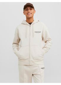 Jack & Jones JACK & JONES Herren Sweatshirt "JORVESTERBRO SWEAT ZIP HOOD NOOS", gelb, modisch, Gr. S, bedruckt, angeraute Sweatware, Obermaterial: 70% Baumwolle,