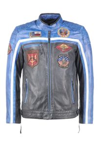 Top Gun Herren Lederjacke "TGJ1005", blau, Gr. XXL, Obermaterial: 100% Leder, Lamm / Innenfutter: 100% Baumwolle / Ärmelfutter: 100% Polyester /