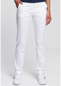 AJC Damen Chinohose, weiß, casual, Gr. 36, unifarben, Web, Obermaterial: 98% Baumwolle, 2% Elasthan, Hosen, in lässiger Form mit Pattentaschen