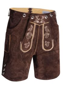 Herren Trachtenlederhose "ASLederiio", braun, Gr. 48, Alessandro Salvarini, Obermaterial: 100% Echtleder, Hosen, Aus echtem Leder inkl. Träger