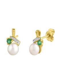 Firetti Damen Perlenohrringe "Schmuck Geschenk Gold 333 Ohrschmuck Perle", P1 = bei 10-facher Vergrößerung erkennbare Einschlüsse, Gelbgold
