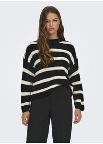 Jacqueline de Yong JDY Damen Strickpullover "JDYJUSTY L/S STRIPE PULLOVER KNT NOOS", schwarz, modisch, Gr. XS, gestreift, Strick, Obermaterial: 100% Polyacryl, Pullover