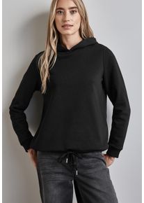 Street One Damen Kapuzensweatshirt, schwarz, casual, Gr. 34, unifarben, Sweatware, Obermaterial: 60% Baumwolle, 40% Polyester, Sweatshirts, mit